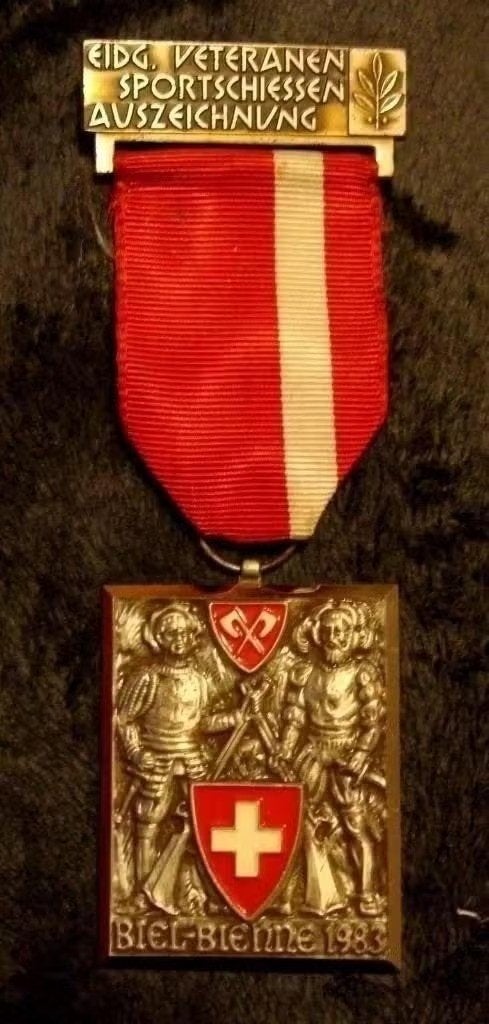Eremedaille schutterswedstrijd Biel-Bienne 1983, Zwitserland, Verzenden, Overige materialen, Buitenland