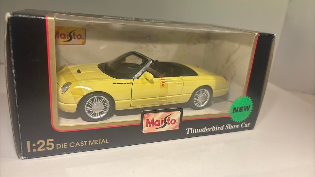 Ford thunderbird show car maisto 1.24, Maisto, Ophalen of Verzenden, A, A