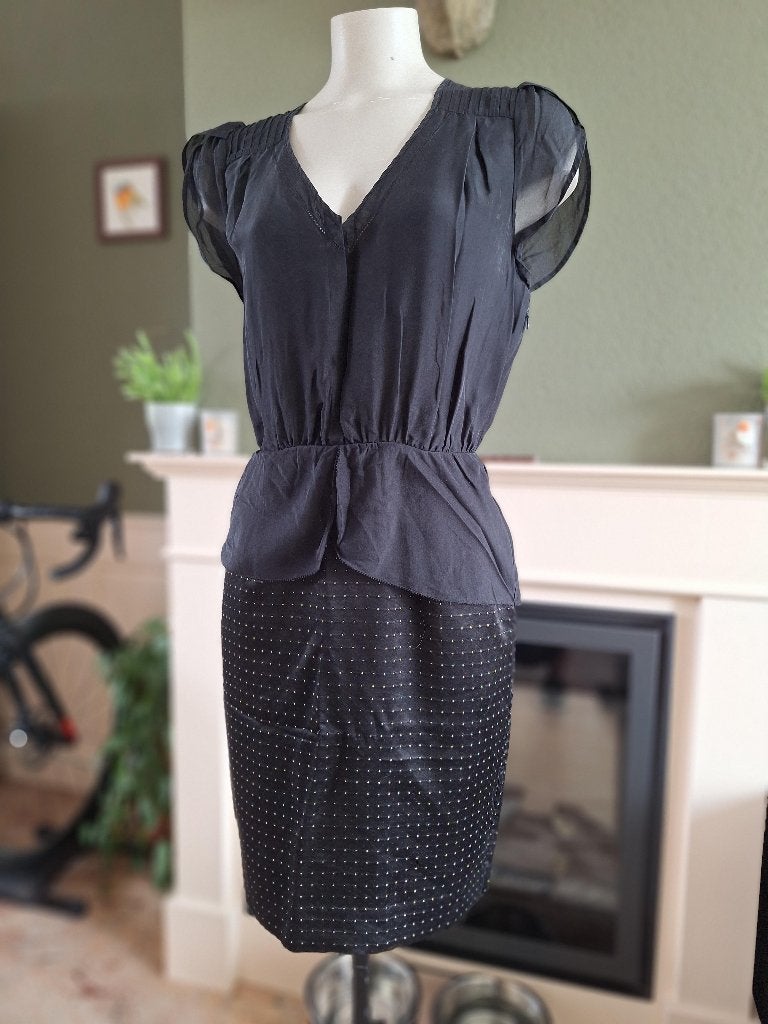 Hoss Intropia zwart zijden viscose jurk 38 36 M, Maat 38/40 (M), Verzenden, Zwart, Zo goed als nieuw