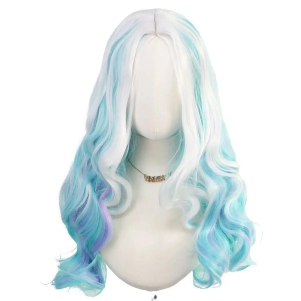 Anime pruik gemengde kleuren golvend synthetisch, Ophalen of Verzenden, Nieuw