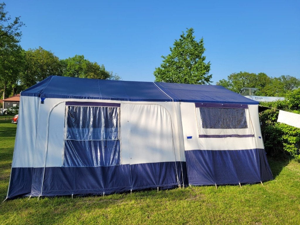 Vouwwagen inclusief inboedel, Caravans en Kamperen, Ophalen, Blauw, Aanwezig, Jamet