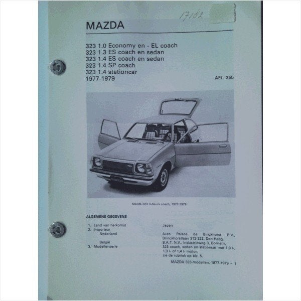 Mazda 323 Vraagbaak losbladig 1977-1979 #2 Nederlands, Ophalen of Verzenden, Gelezen, Mazda