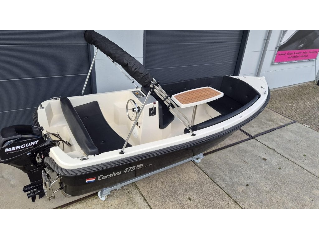 Nette Corsiva 475 new age met Mercury 15pk ZAT OPEN, Watersport en Boten, Niet ingevuld, Niet ingevuld, 5 m, 2 m