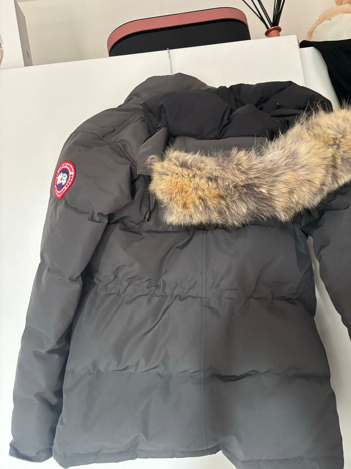 Canada Goose jas grijs XS met bontkraag, Ophalen of Verzenden, Zo goed als nieuw, Maat 34 (XS) of kleiner, Grijs