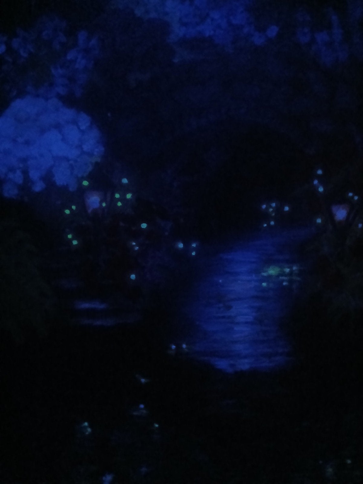 Acrylverfschilderij in het donker met bluelight, Ophalen of Verzenden, Acrylverf