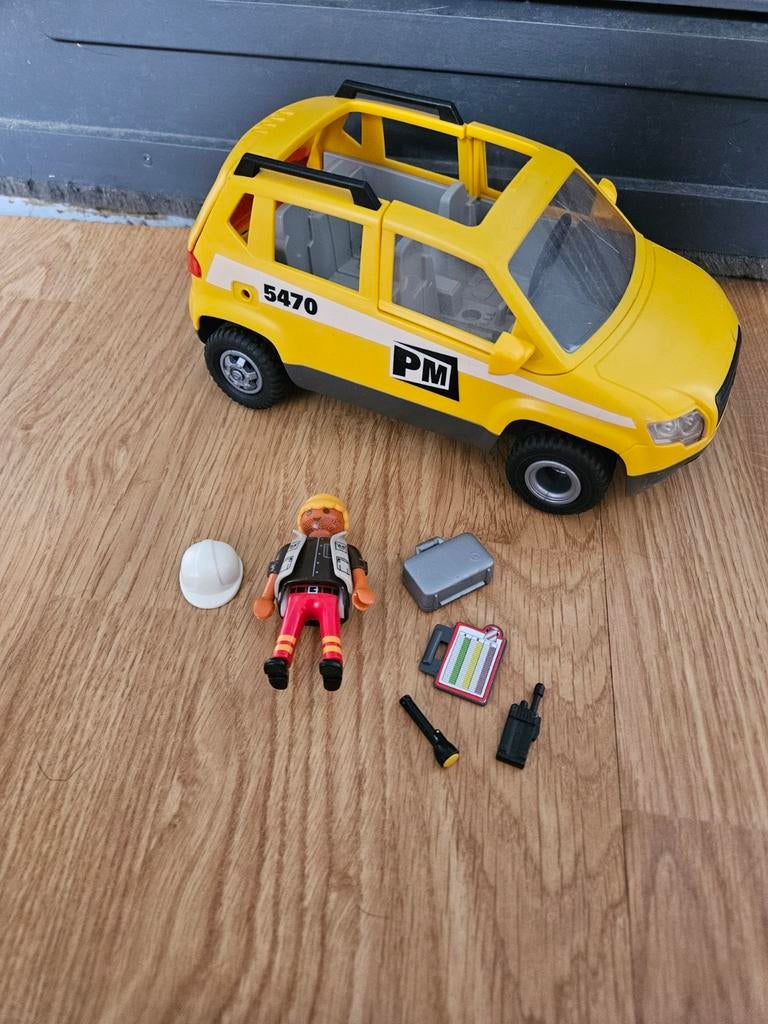 Playmobil city life werf opzichter auto + bouwvakker, Ophalen of Verzenden, Gebruikt, Complete set