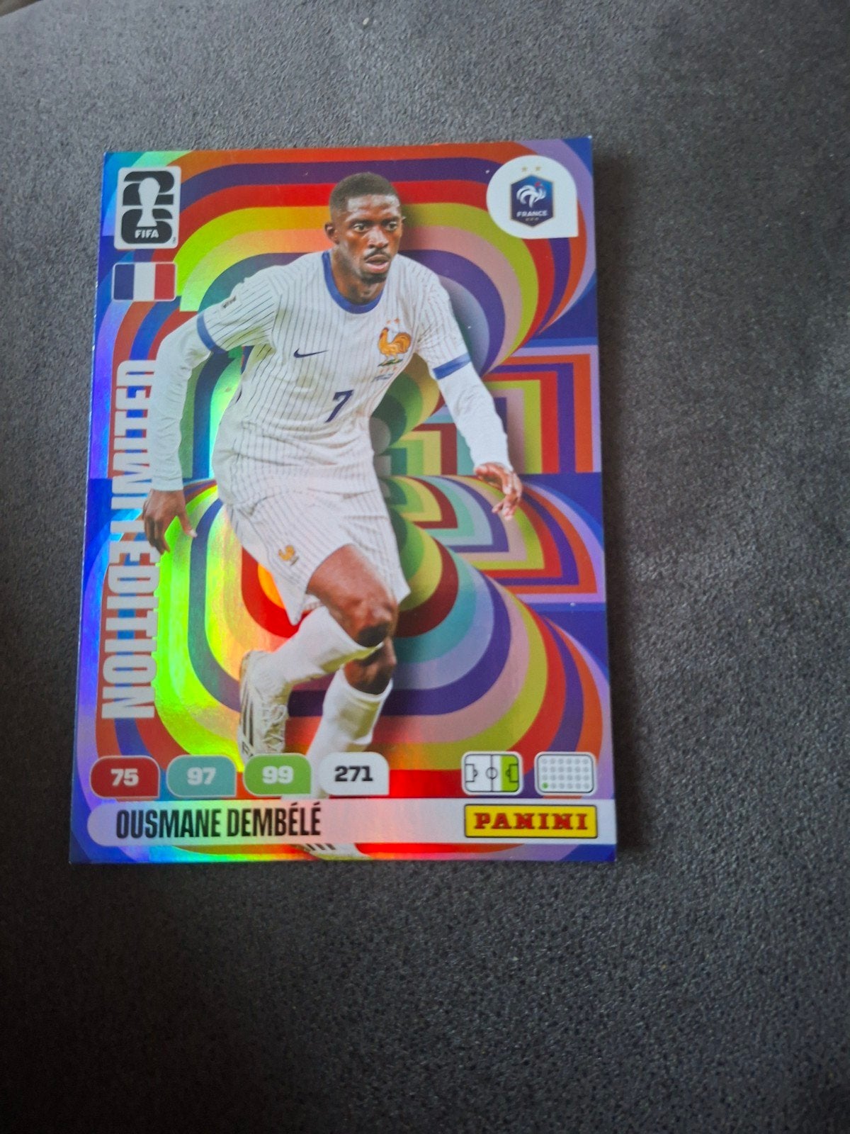 Ousmane Dembélé Panini FIFA Limited Edition XXL Kaart, Ophalen of Verzenden, Zo goed als nieuw, Buitenlandse clubs, Spelerskaart