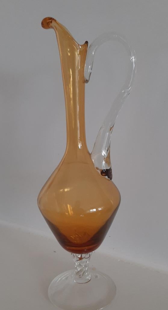 Vintage glazen karaf Italië, Ophalen of Verzenden