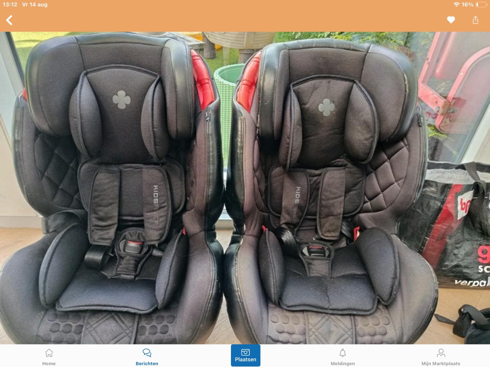 2 x Kinderstoel Kidsriver Isofix 9-36 kg, Autogordel of Isofix, Gebruikt, Verstelbare rugleuning, 9 t/m 36 kg