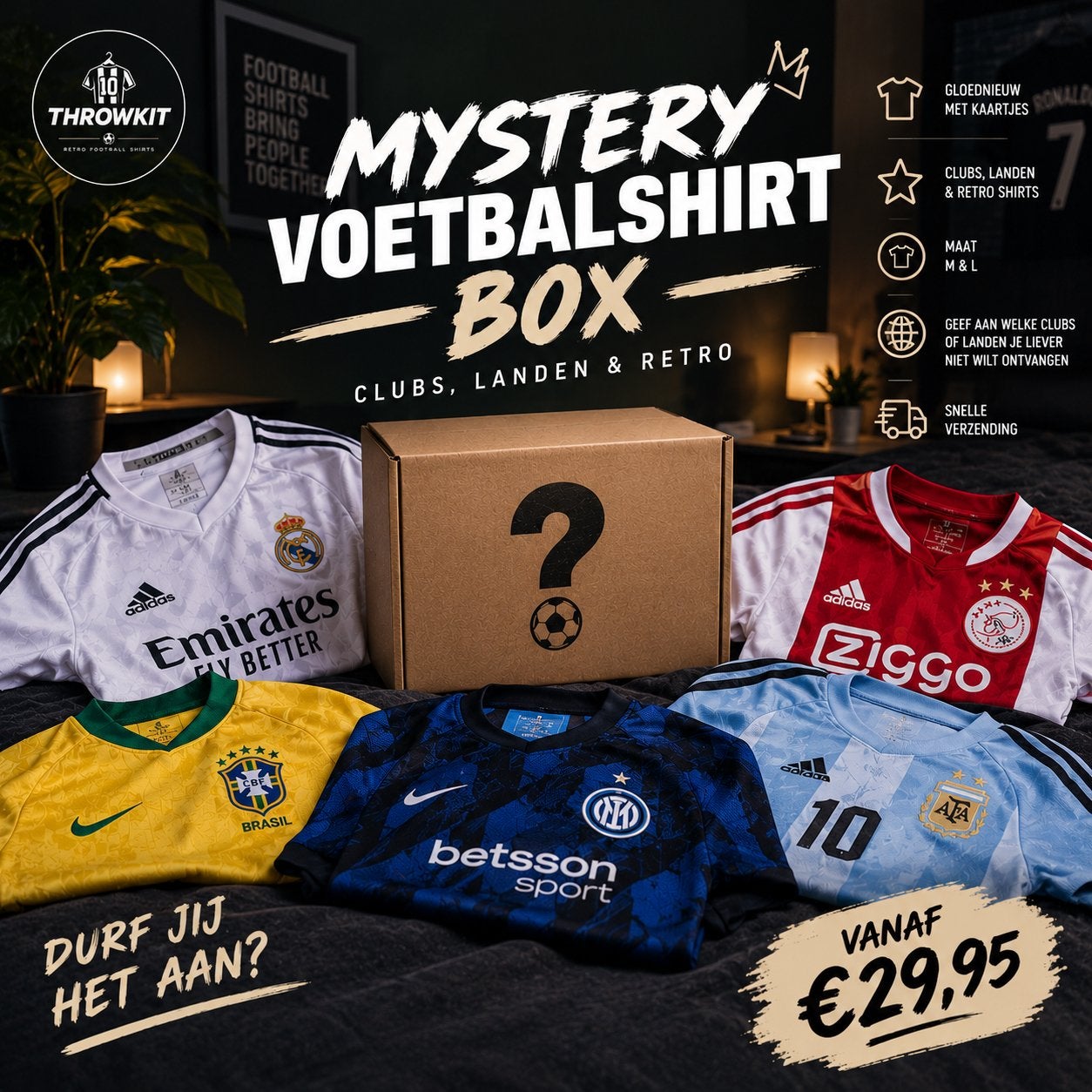 Mystery Voetbalshirt Box | Maten M en L | Nieuw, Ophalen of Verzenden, Nieuw, Shirt