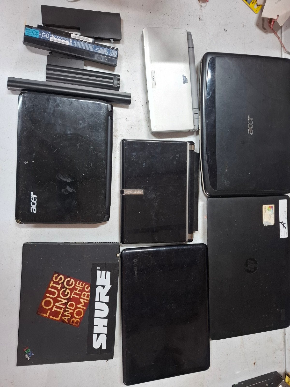 Partij laptops voor onderdelen of reparatie, HDD, Minder dan 4 GB, Qwerty, Onbekend