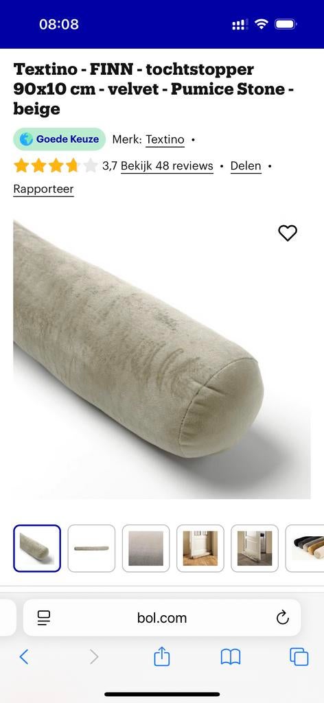 Dutch Decor Finn Tochtstopper - Set van 6 - Beige, Beige, Nieuw, Ophalen of Verzenden, Modern