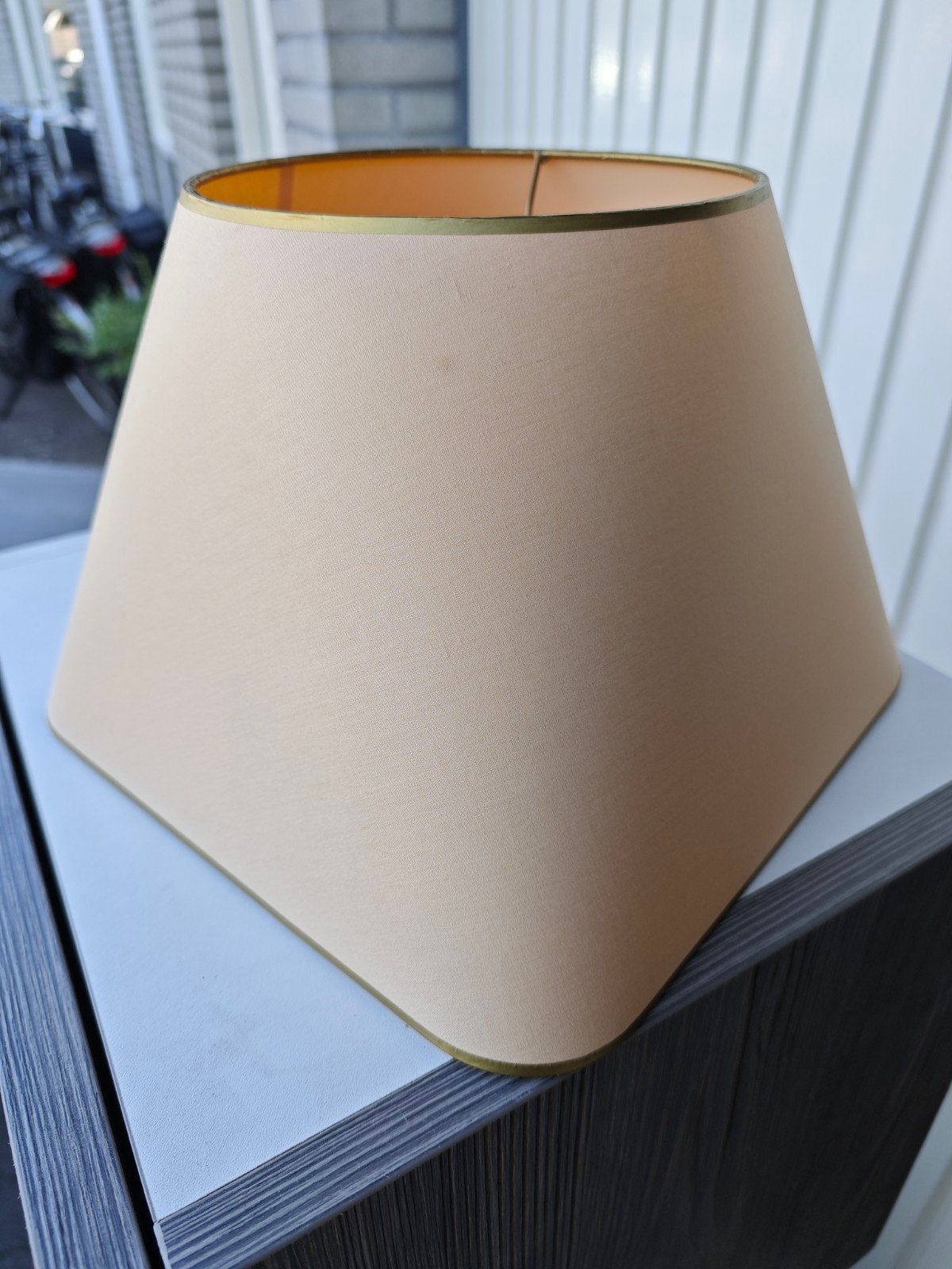 Vierkante lampenkap, beige/crème, Ophalen, Crème, Vierkant, Metaal