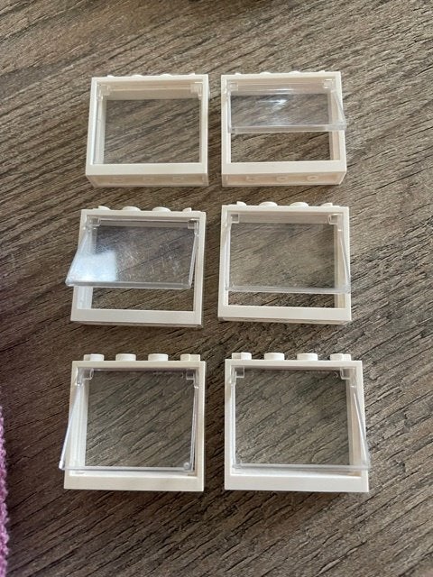 lego kozijnen wit 1x4x3 met open slaande ramen (9), Ophalen of Verzenden, Nieuw, MOC (eigen creatie), Lego