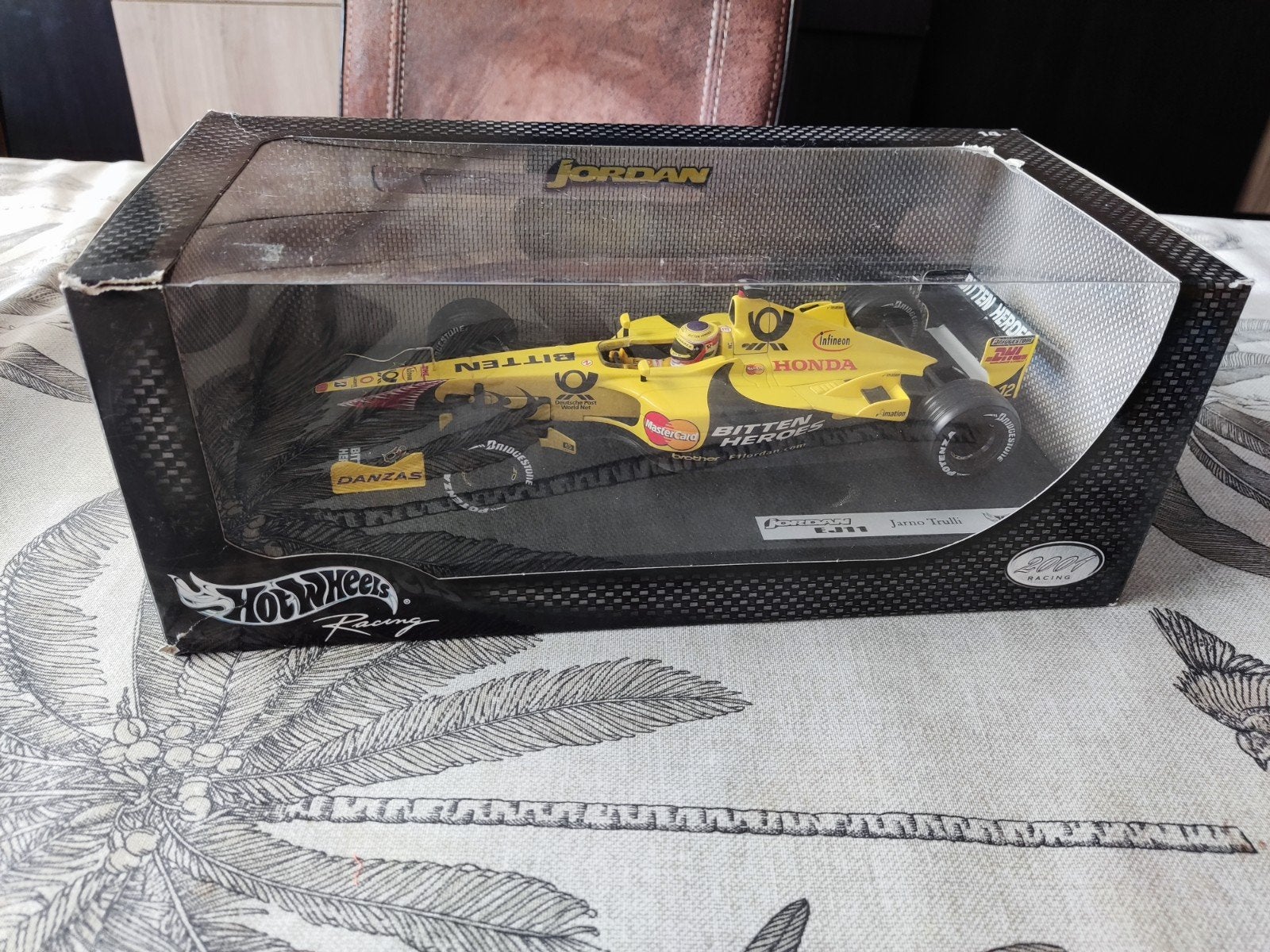 Jordan EJ11 Jarno Trulli Hot Wheels Racing Formule 1 model, Overige merken, Auto, Groter dan 1:32, Ophalen of Verzenden