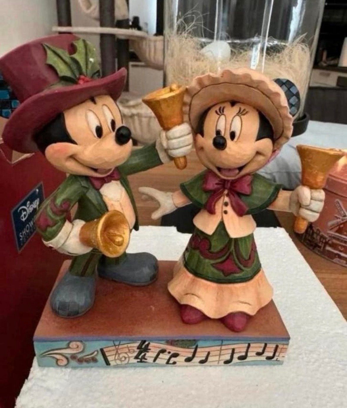 Disney Traditions Kerst Beeld Mickey & Minnie Mouse, Ophalen of Verzenden, Mickey Mouse, Zo goed als nieuw, Beeldje of Figuurtje