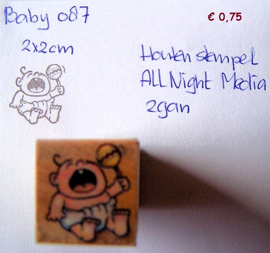 Baby 087 Houten stempel, Hobby en Vrije tijd, Stempelen, Ophalen of Verzenden, Zo goed als nieuw, Houten stempel
