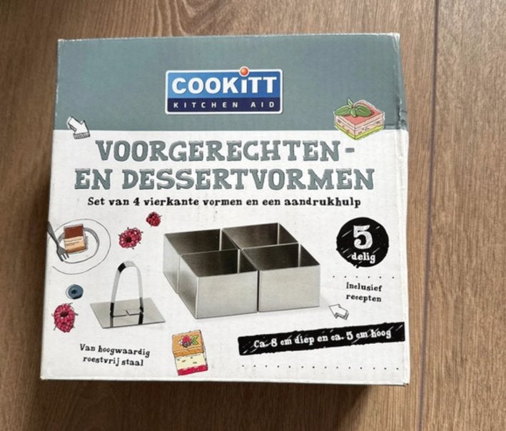 Dessertvormen cook itt, Overige typen, Zilver, Ophalen of Verzenden, Zo goed als nieuw