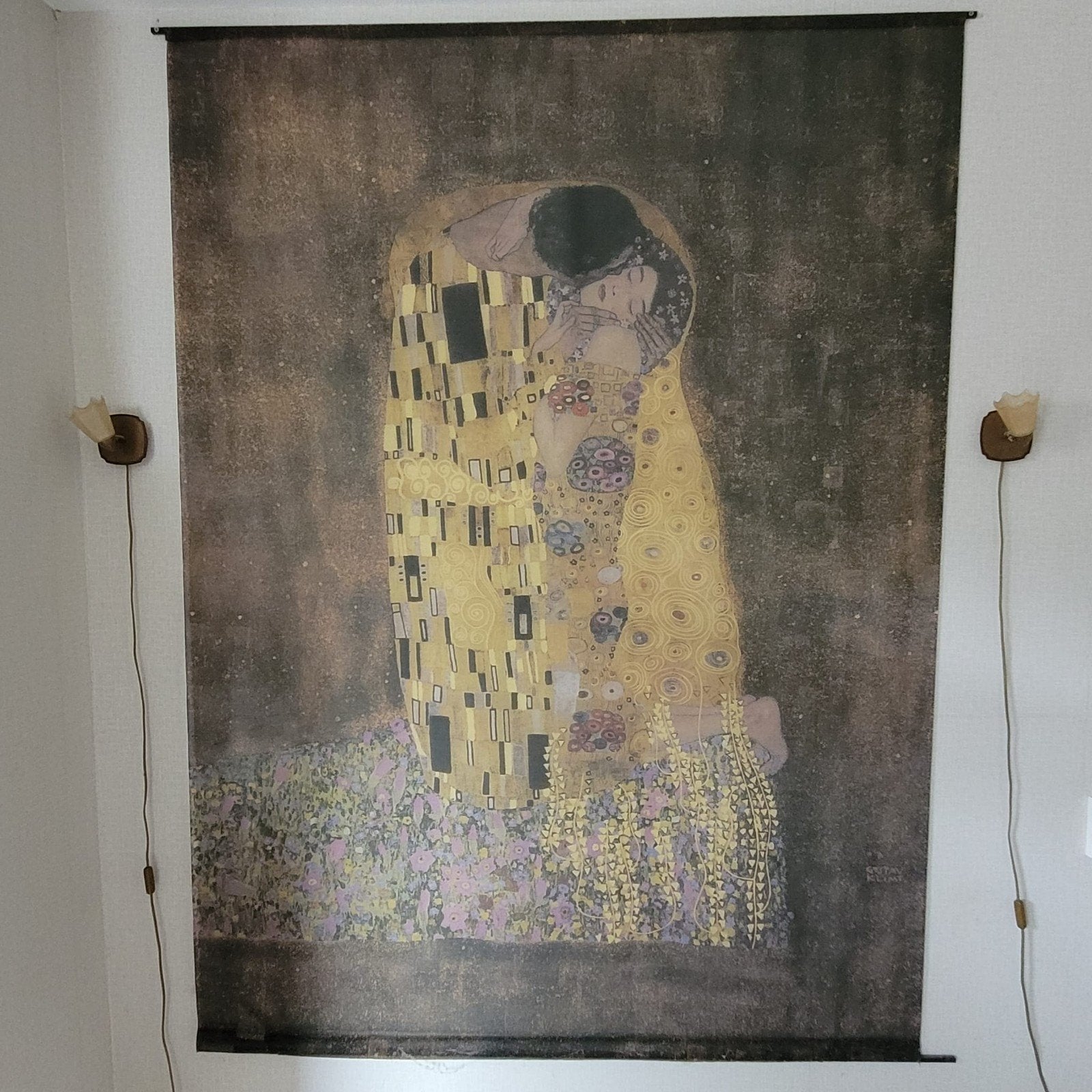 Der Kuss Gustav Klimt wandrek 200x150, Ophalen of Verzenden