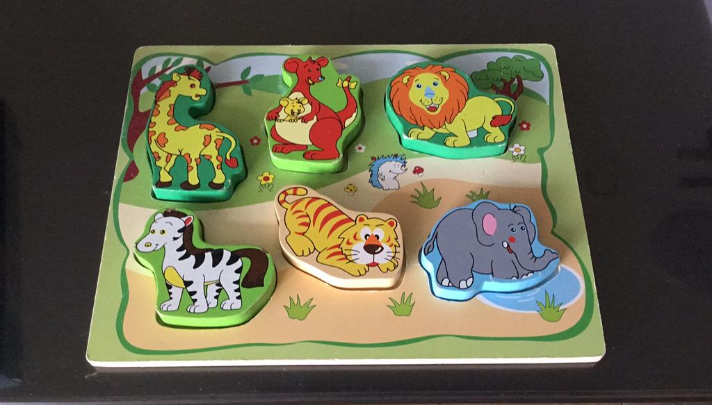 Houten vormen dieren puzzel, Ophalen, Gebruikt, Overige typen