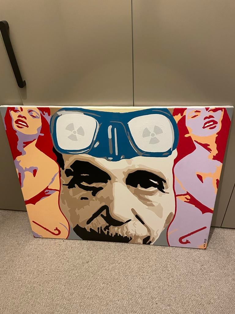 Schilderij Willem Hanssum 2010, Albert Einstein, 80x100cm, Antiek en Kunst, Ophalen of Verzenden