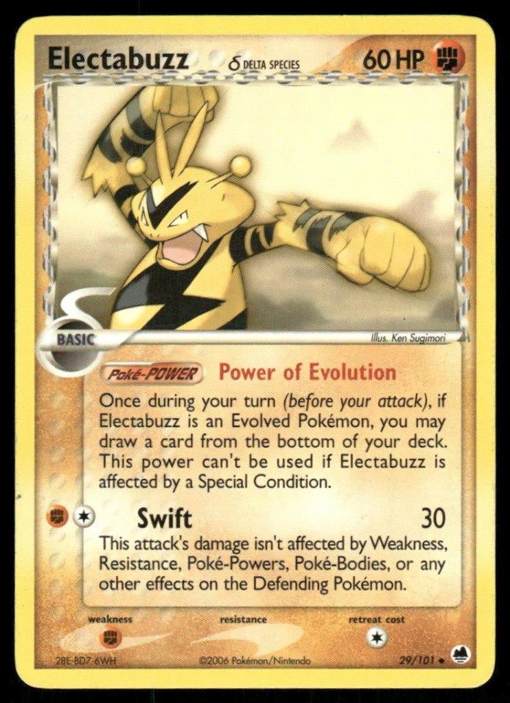 Electabuzz δ 29/101 - Dragon Frontiers, Hobby en Vrije tijd, Verzamelkaartspellen | Pokémon, Gebruikt, Verzenden