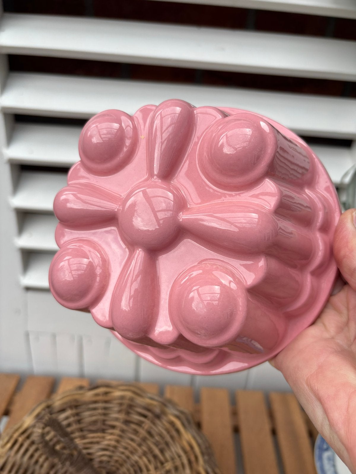 Roze keramische puddingvorm / tulbandvorm, Overige typen, Ophalen of Verzenden, Zo goed als nieuw, Roze