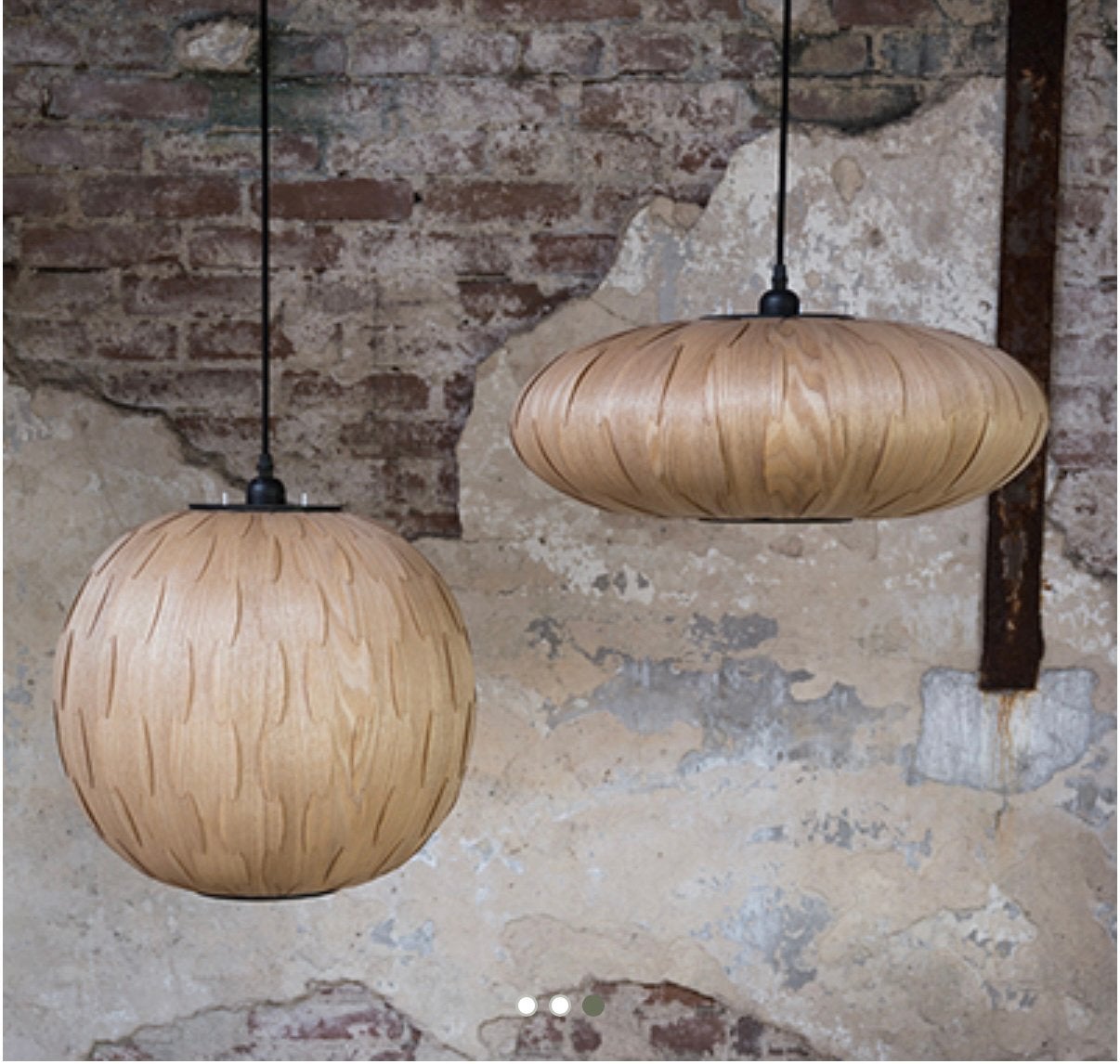 Dutchbone Bond hanglamp rond, Ophalen, Zo goed als nieuw, Hout