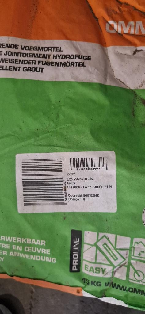 Omnifil voegmortel 142 grey 2 x 15 kg, Doe-het-zelf en Verbouw, Tegels, Ophalen, Overige typen, Nieuw, Minder dan 20 cm