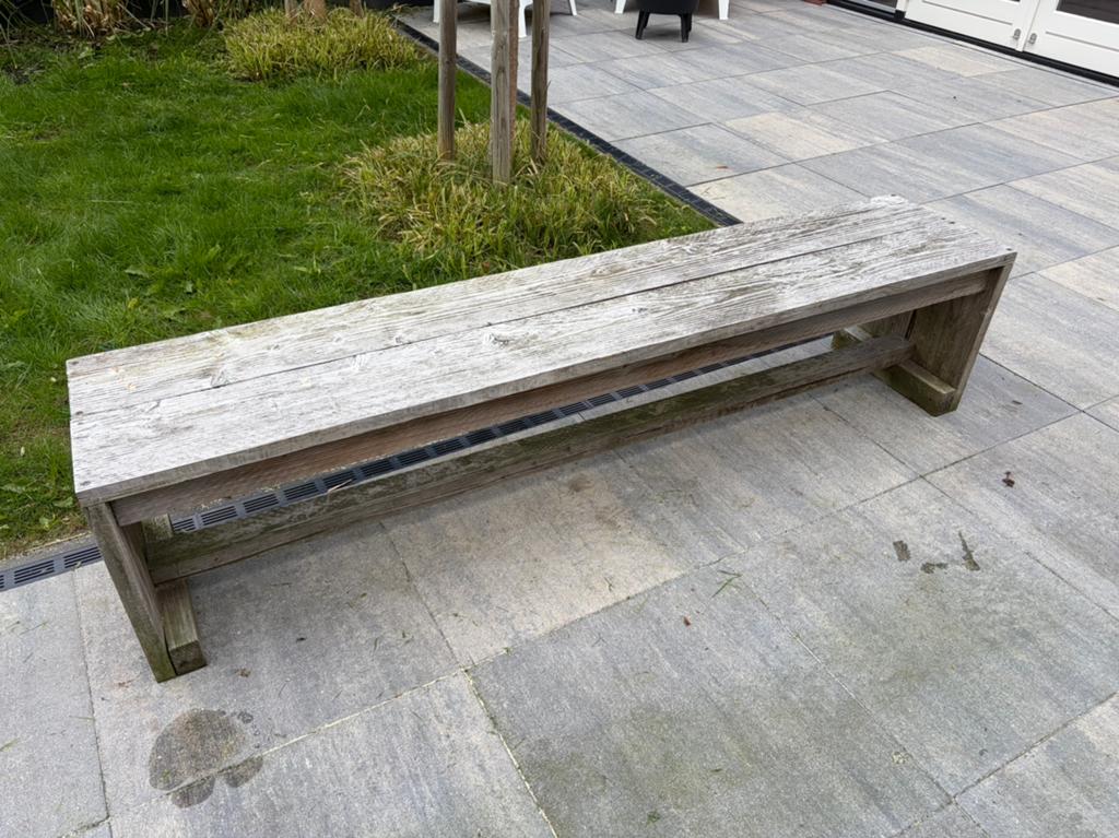 2 stuks houten tuinbank van Douglas hout, Ophalen, Gebruikt, Hout