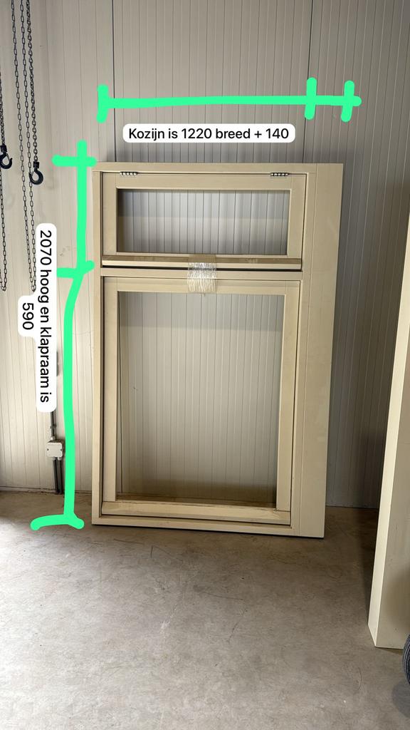 Hardhouten kozijn met 140mm koppel hoek, Doe-het-zelf en Verbouw, Gebruikt, Raamkozijn, 225 cm of meer, Hout