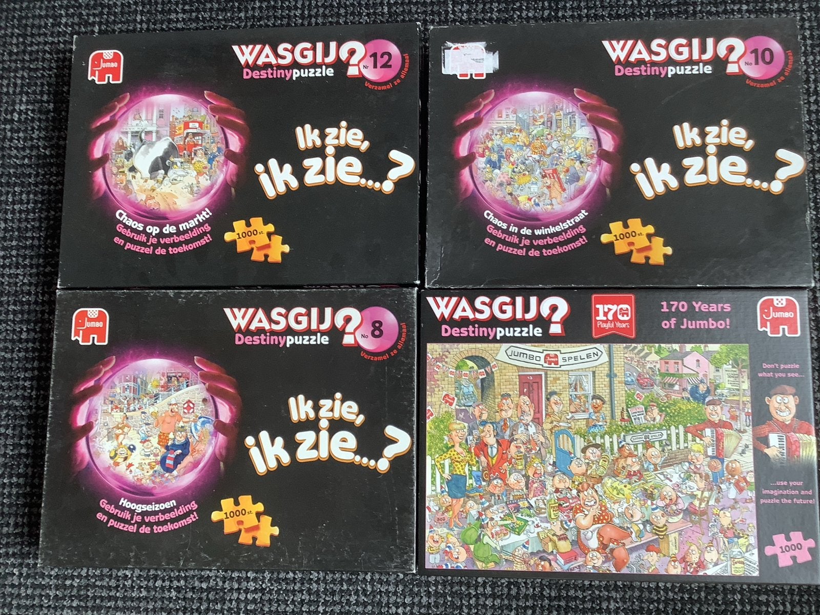 Wasgij Destiny Puzzels - Set van 4 (1000 stukjes), Ophalen of Verzenden, 500 t/m 1500 stukjes, Gebruikt, Legpuzzel