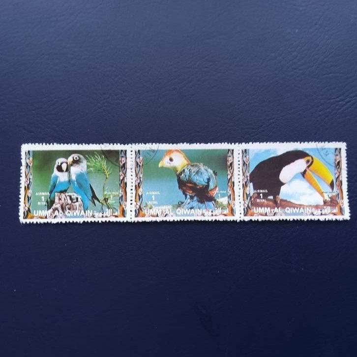 Umm Al Qaiwain postzegels met vogels, 1 Riyal, Ophalen of Verzenden