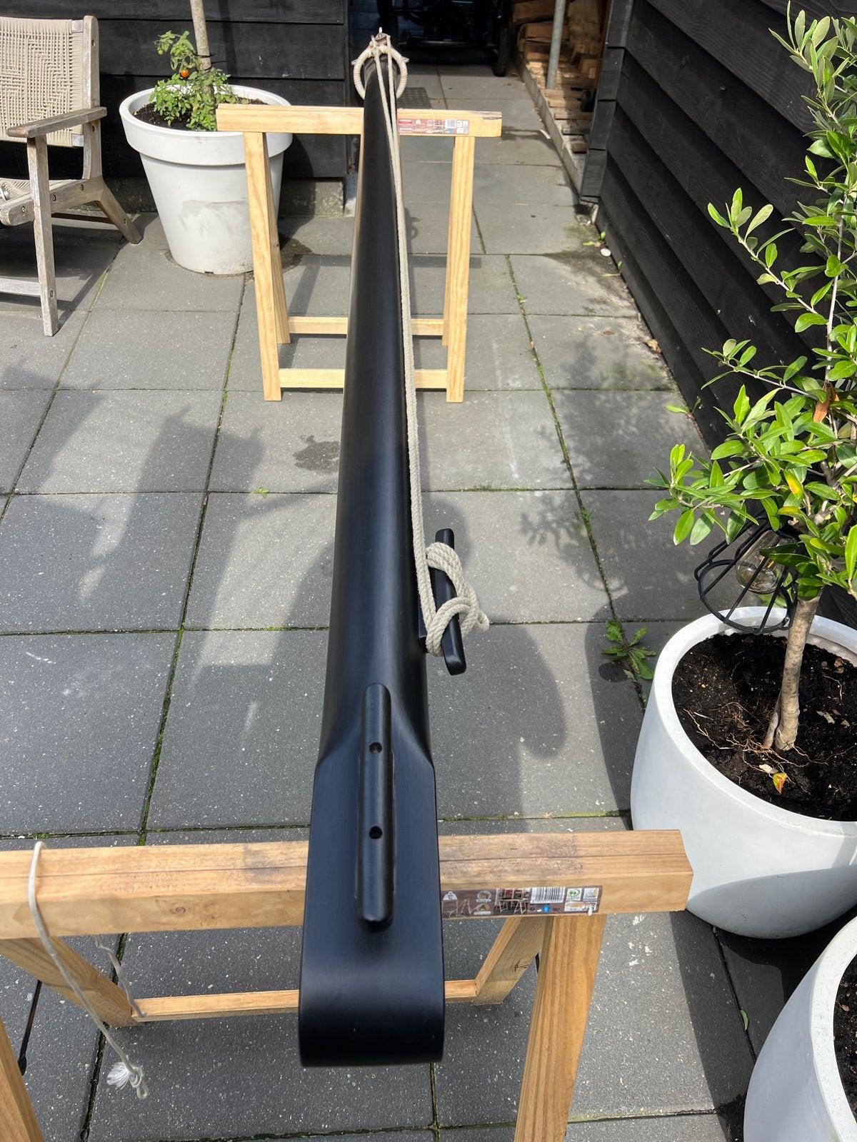 Kluiverboom voor zeilboot - hout 2.70m lang, Watersport en Boten, Zeilen en Zeiltoebehoren, Ophalen, 6 meter of meer, Gebruikt