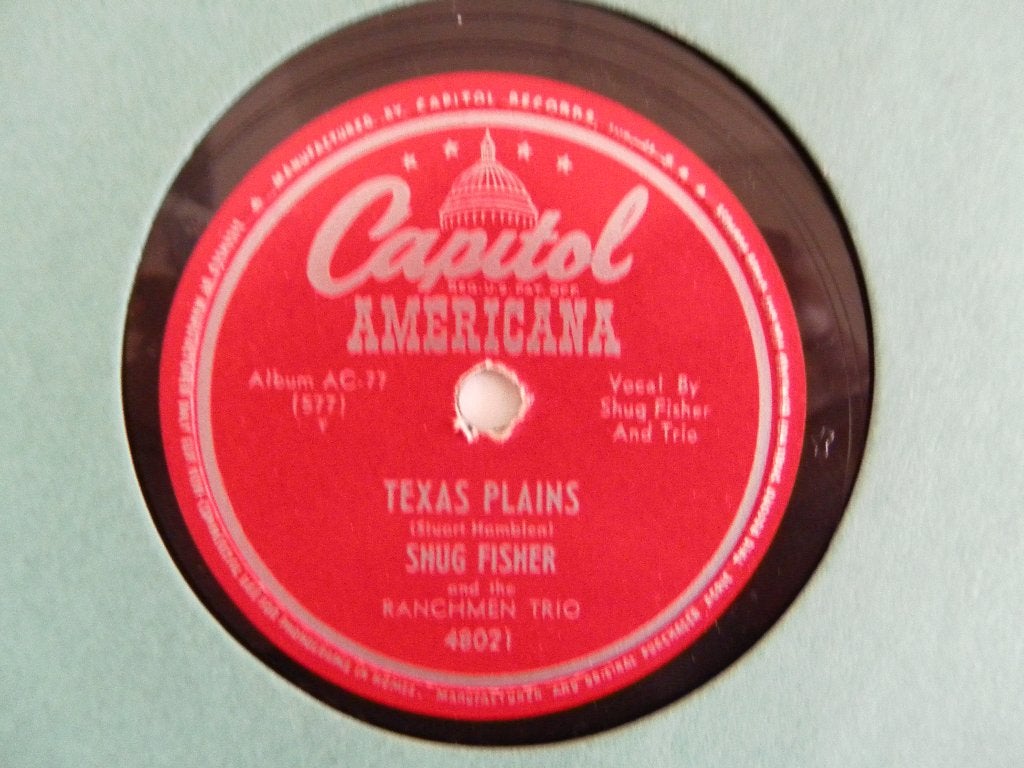 78 Toerenplaat Shug Fisher - Texas Plains, Gebruikt, 10 inch, Ophalen of Verzenden, Overige typen