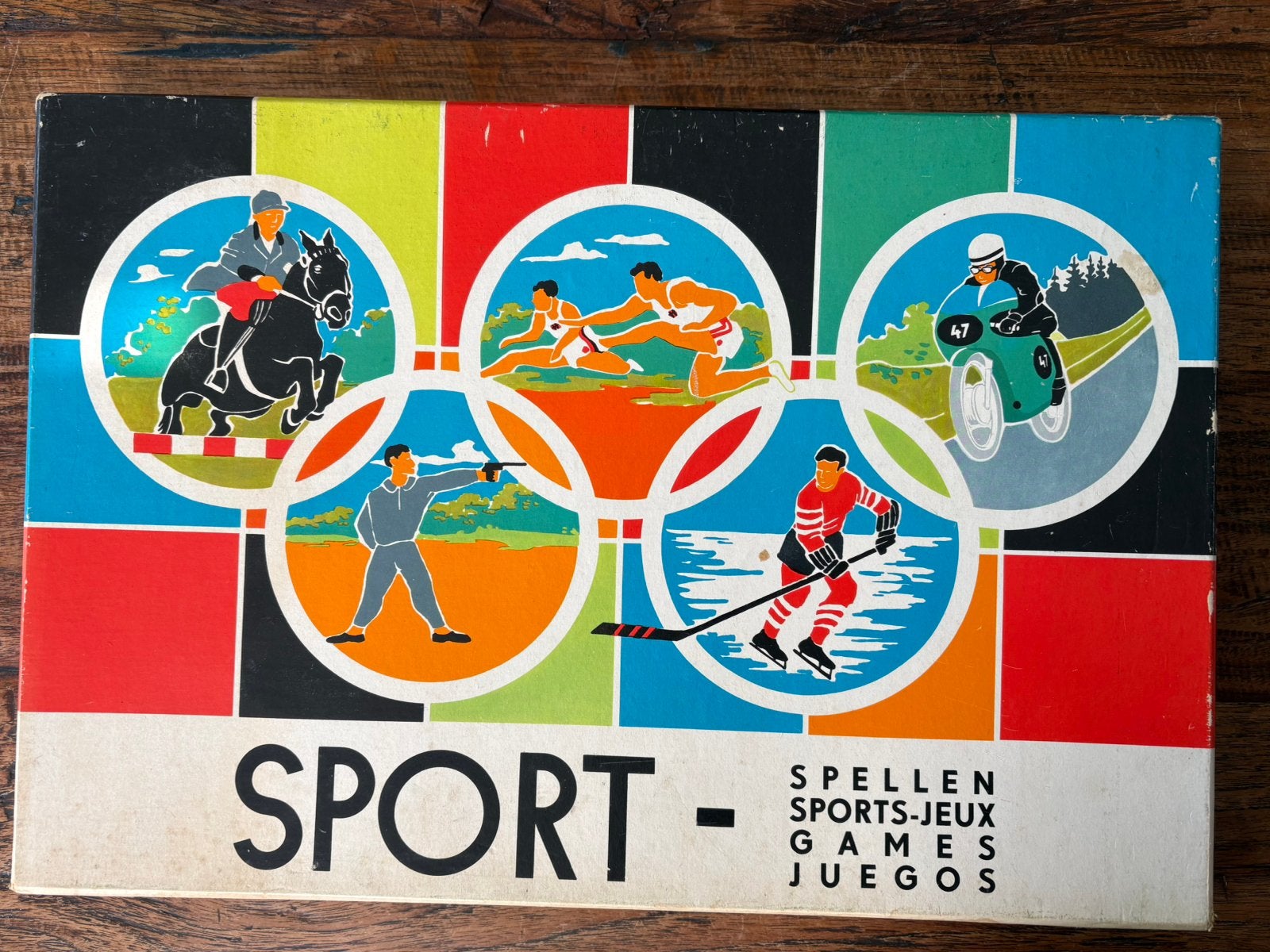 Sport-spellen doos uit de jaren 60 - Compleet, Vijf spelers of meer, Ophalen of Verzenden, Gebruikt