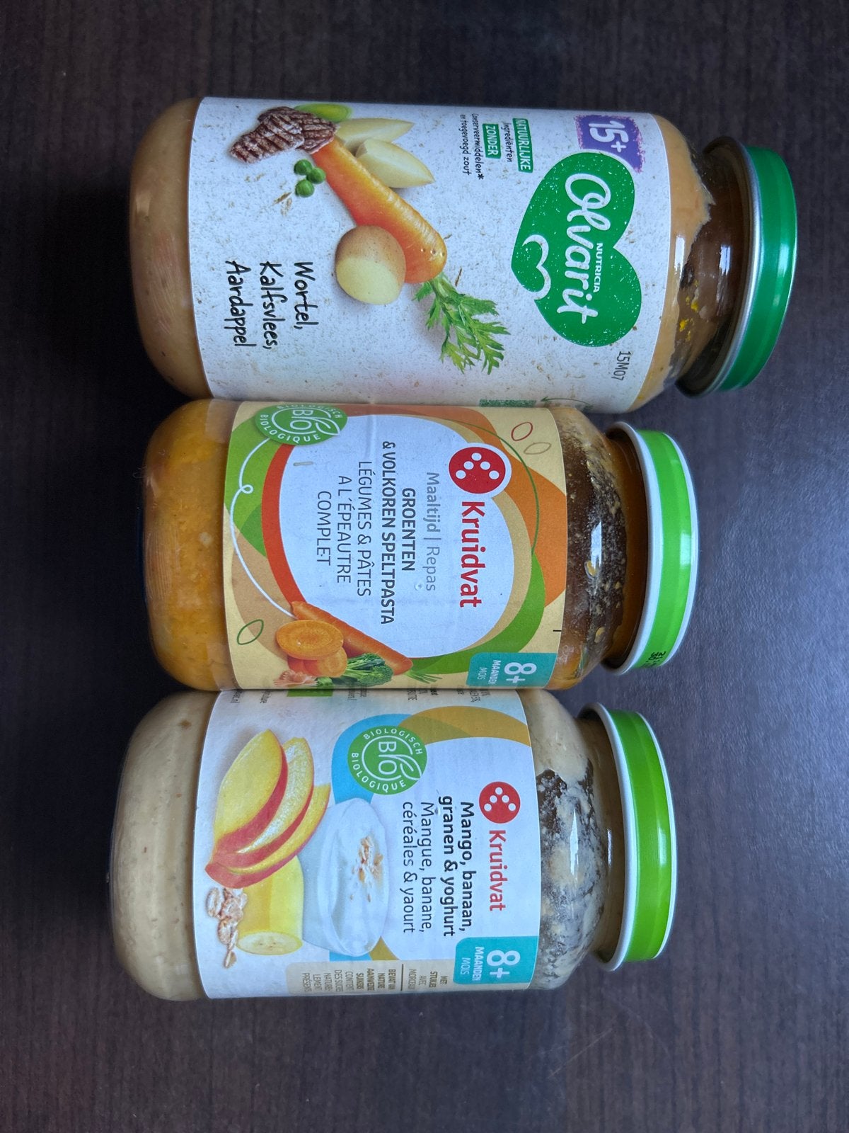 Babyvoeding potjes: Olvarit en Kruidvat (3 stuks), Ophalen, Nieuw, Overige typen, Overige merken