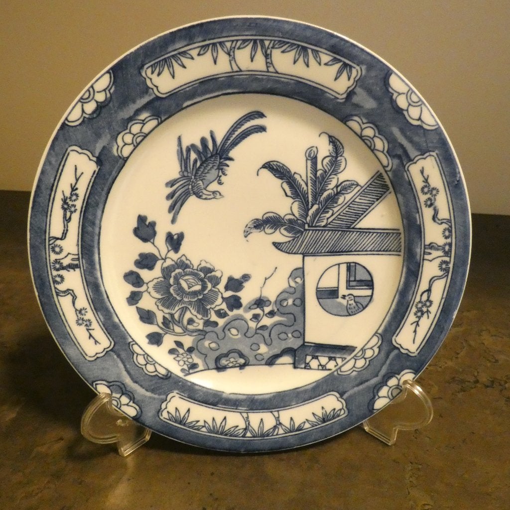 Chinees blauw-wit porcelein wandbordje [2146], Ophalen