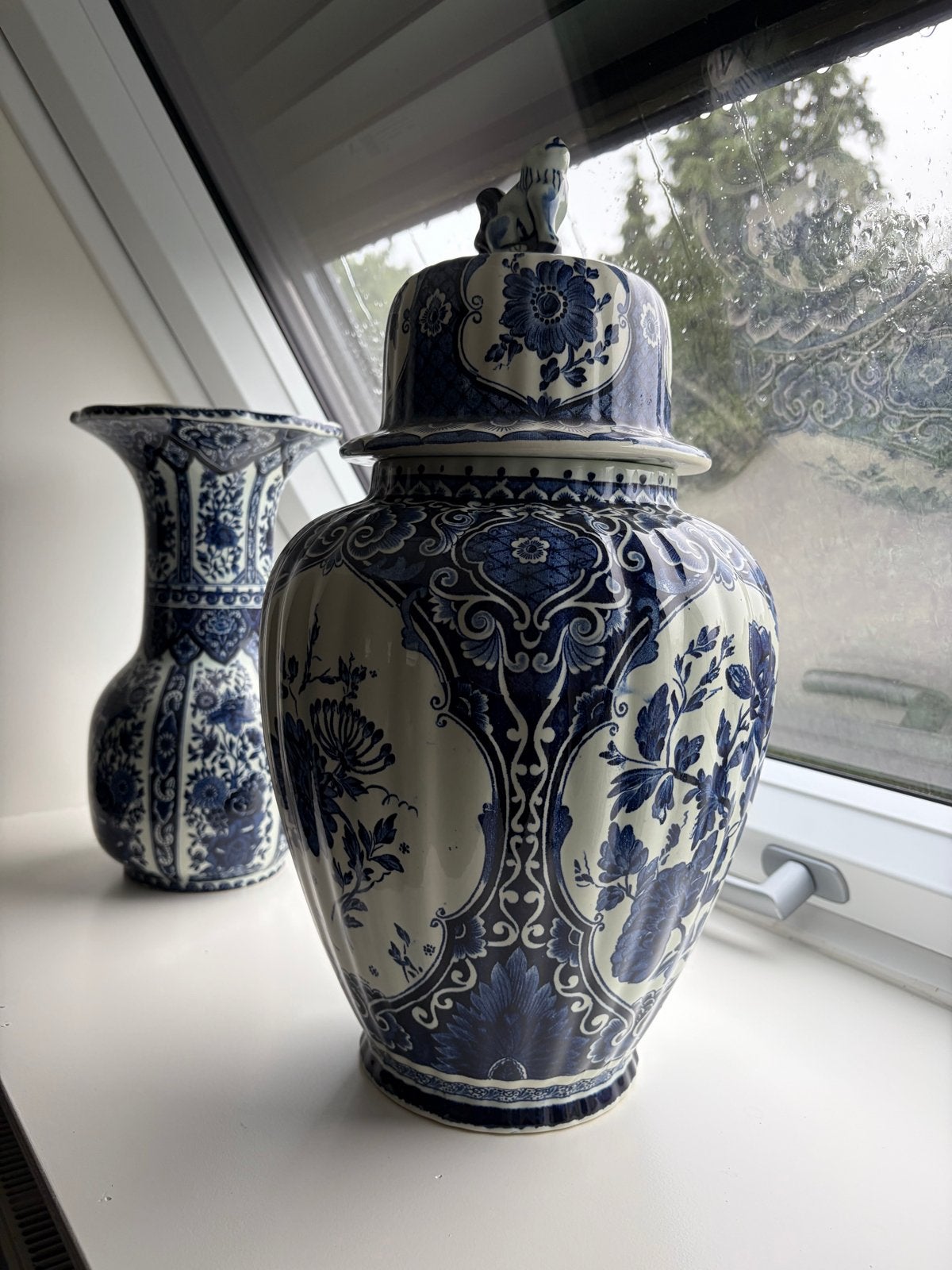 Prachtige Delfts Blauwe Gemberpot en Vaas Set, Antiek en Kunst, Antiek | Vazen, Ophalen