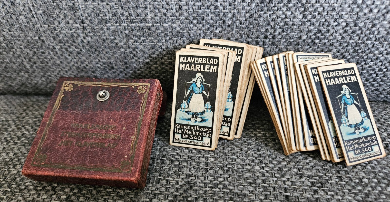 Vintage Domino Spel - Klaverblad Haarlem, Verzenden, Gebruikt, Gebruiksvoorwerp
