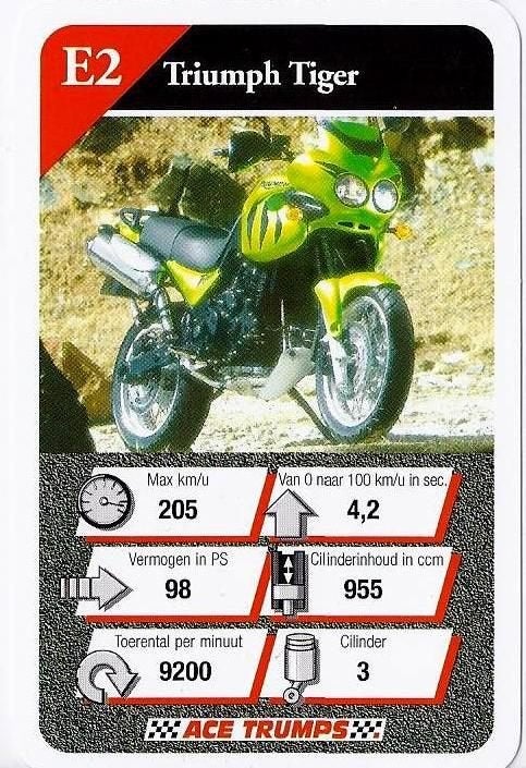 Kw2388 motorkaartje e2 triumph tiger, Ophalen of Verzenden, Auto's