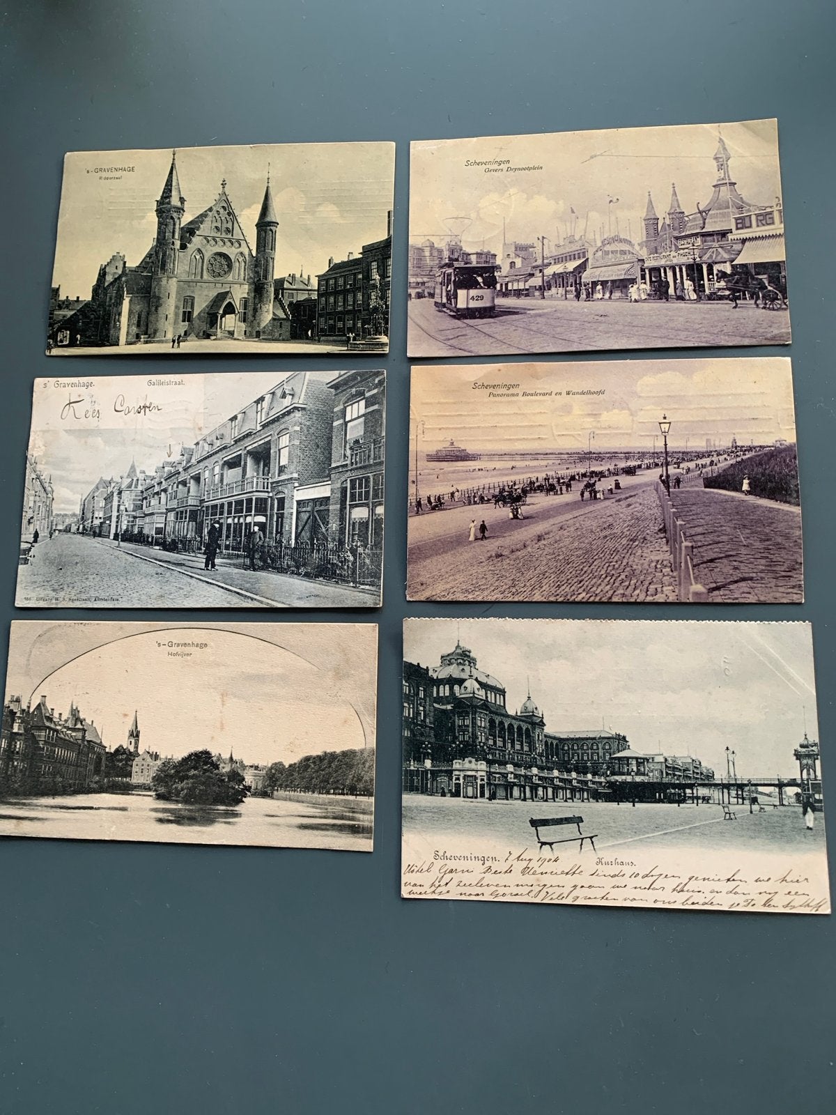 6 Oude Ansichtkaarten: Den Haag en Scheveningen, Ophalen of Verzenden, Voor 1920, Gelopen, Zuid-Holland