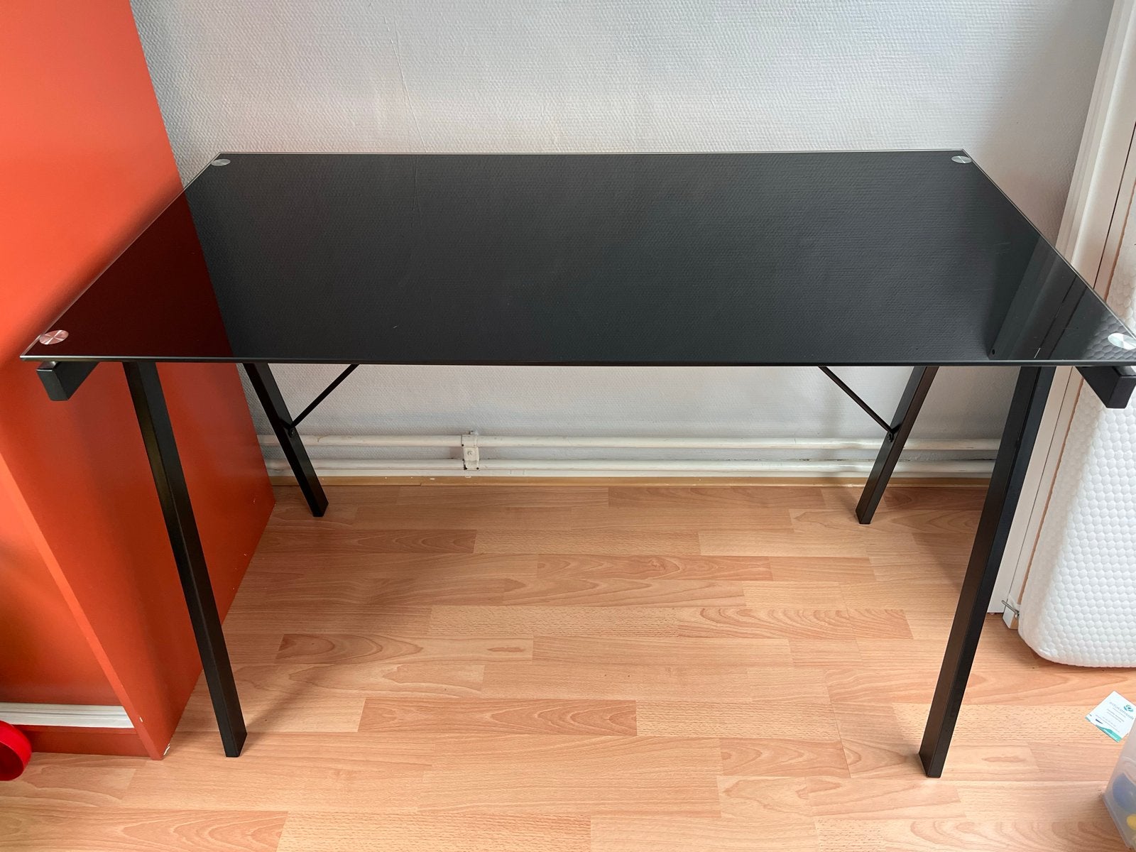 Bureau met glazen blad - 113x58x73 cm, Ophalen, Gebruikt, Glas
