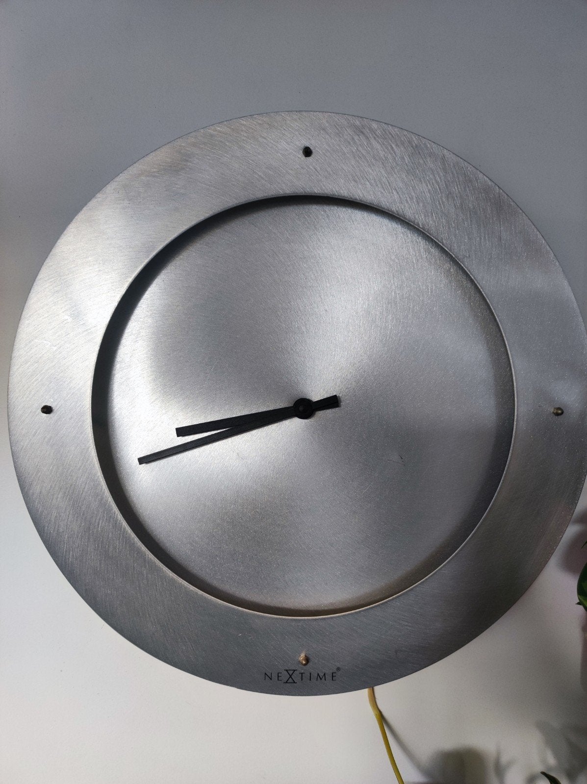 Grote zilverkleurige Nextime wandklok, Ophalen, Wandklok