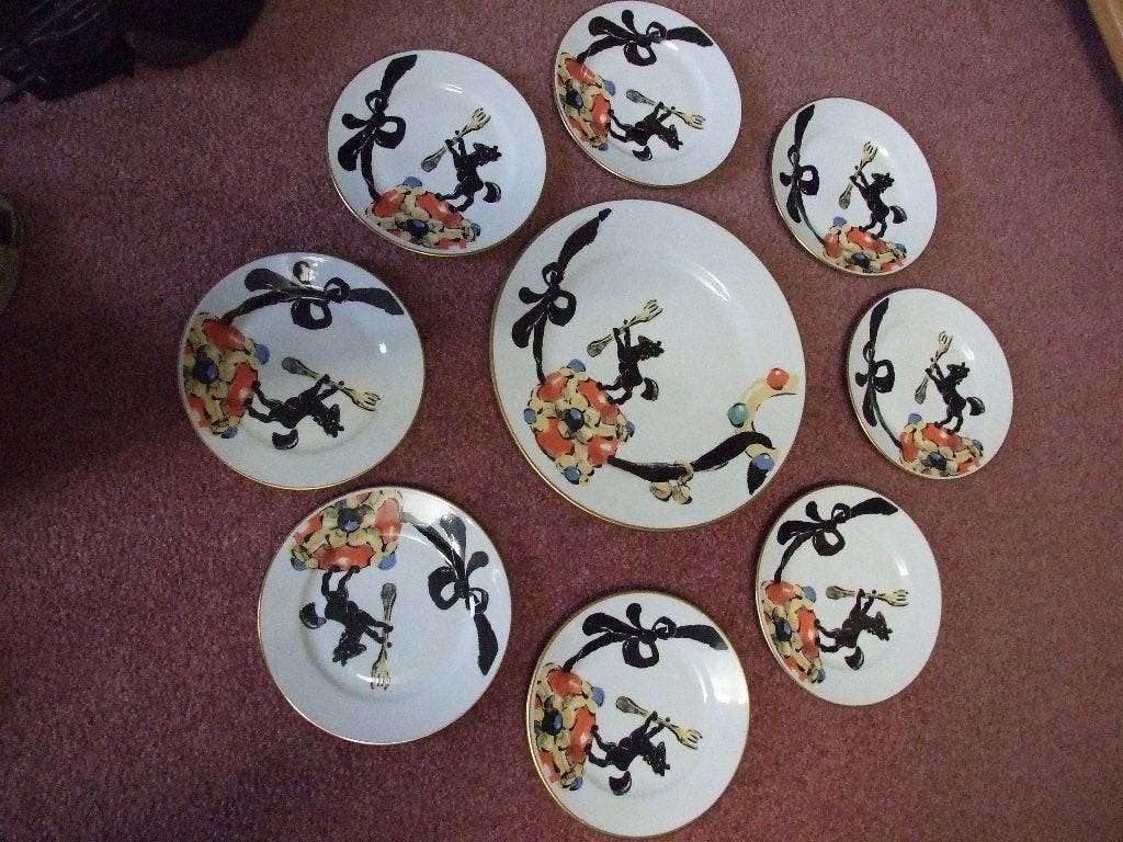 Prachtig nieuw gebakstel 9 delig porselein, Overige merken, Nieuw, Ophalen of Verzenden, Bord(en)