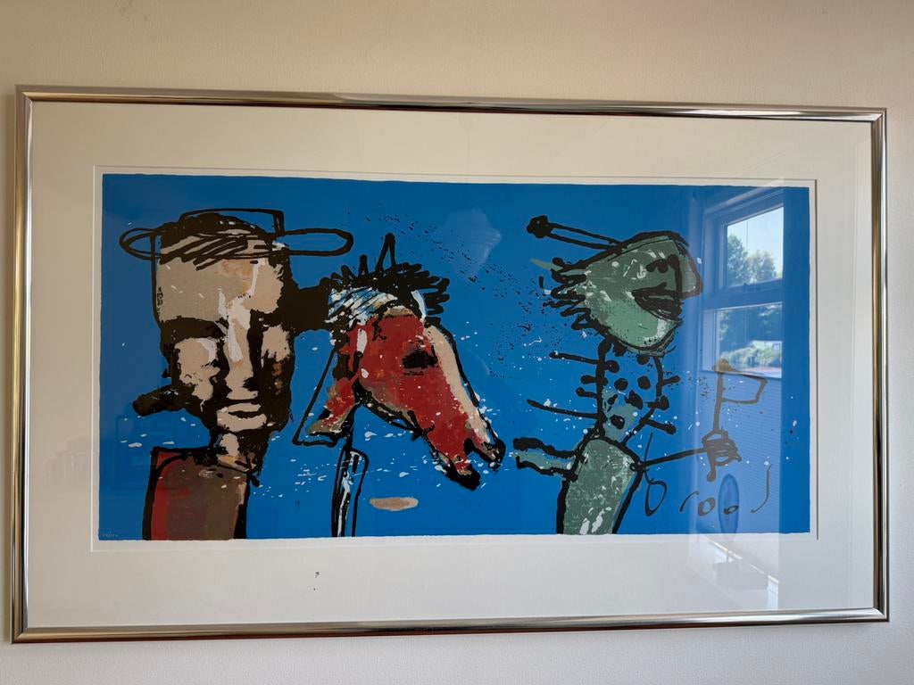 Herman Brood zeefdruk Lucebert, gesigneerd, Antiek en Kunst, Kunst | Litho's en Zeefdrukken, Ophalen of Verzenden