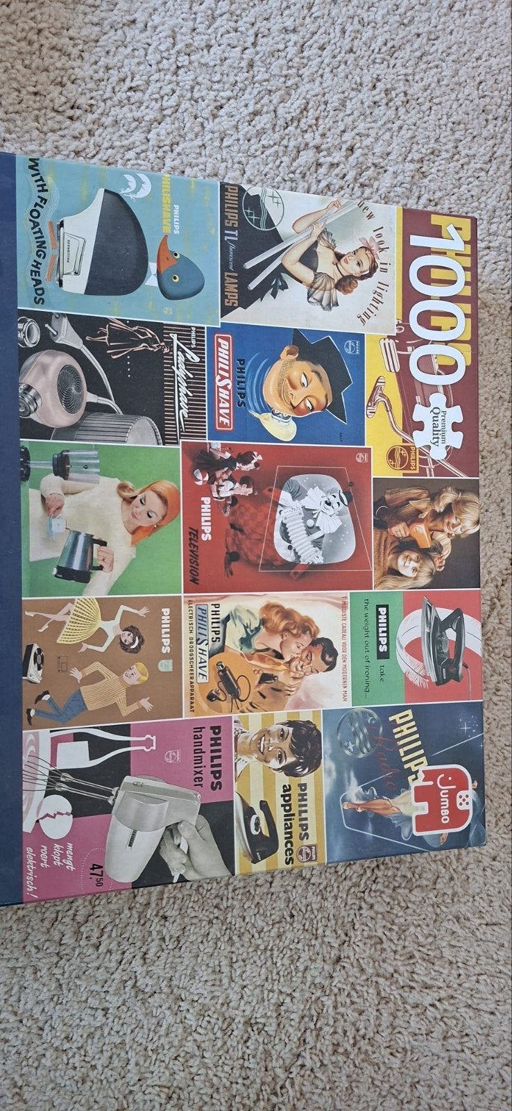 Philips Puzzel 1000 Stukjes - Vintage Reclame, Ophalen, 500 t/m 1500 stukjes, Gebruikt, Legpuzzel