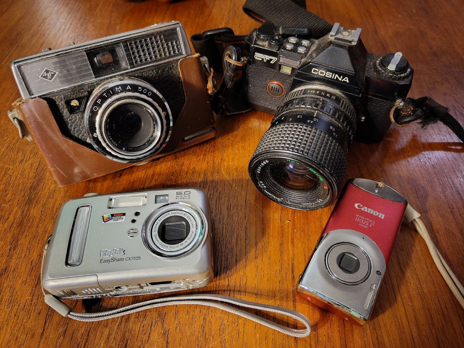 Diverse oude camera's: Agfa, Cosina, Canon, Kodak, Audio, Tv en Foto, Ophalen, Gebruikt, Overige Merken