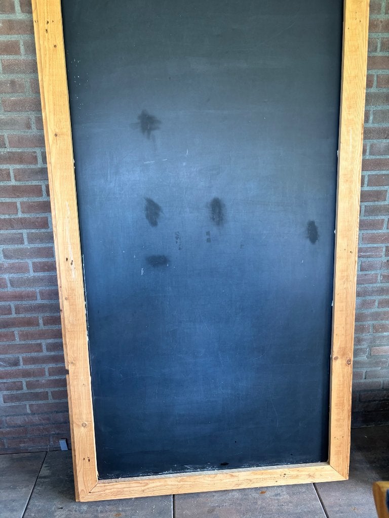 Oud schoolbord met houten omlijsting, Ophalen of Verzenden, Gebruikt, Krijtbord
