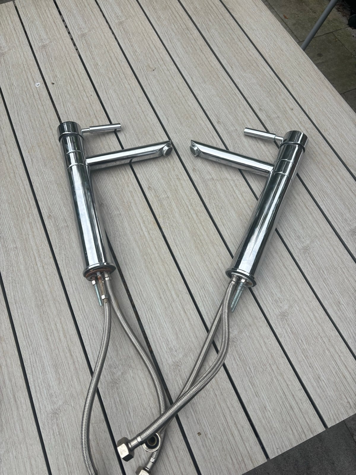 Hoge wastafelkranen - Merkloos - Chroom, Ophalen, Gebruikt, Chroom, Kraan
